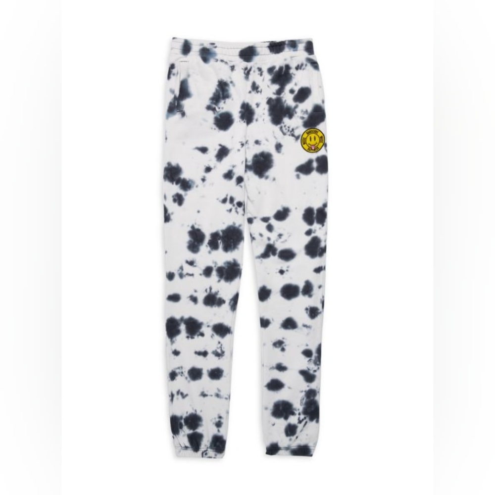 WESC Sweatpants, 100% Cotton Boy's Tie-dye Joggers, L, Black/ White, NWT